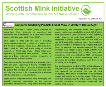 Scottish Mink Initiative March 2014