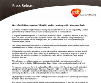 GlaxoSmithKline donates £10,000