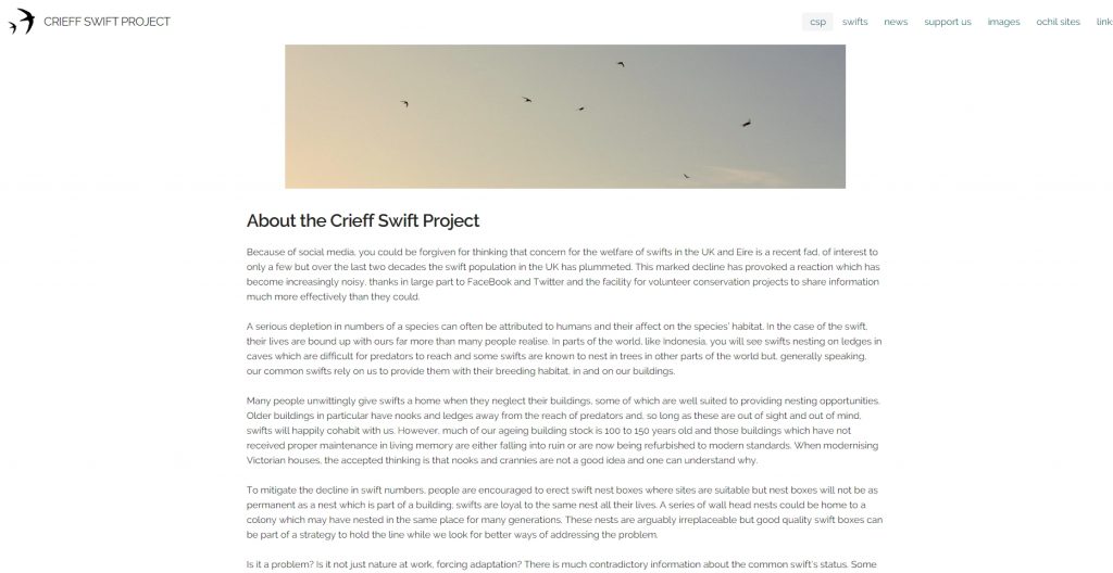 Crieff Swift Project