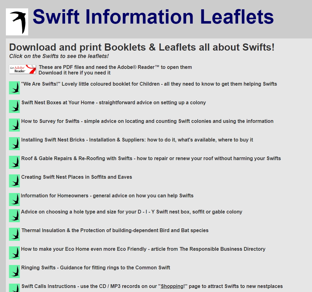Swift Information Sheets