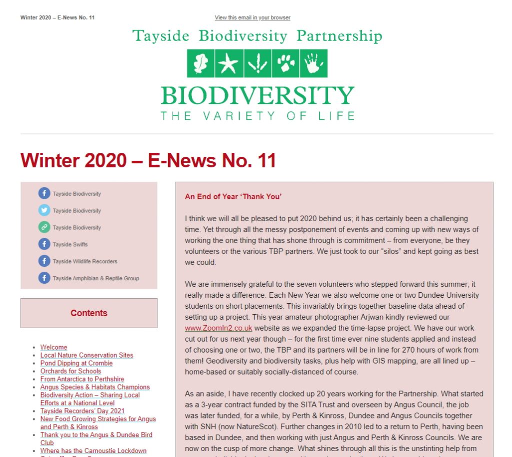 Tayside Biodiversity E-News 11