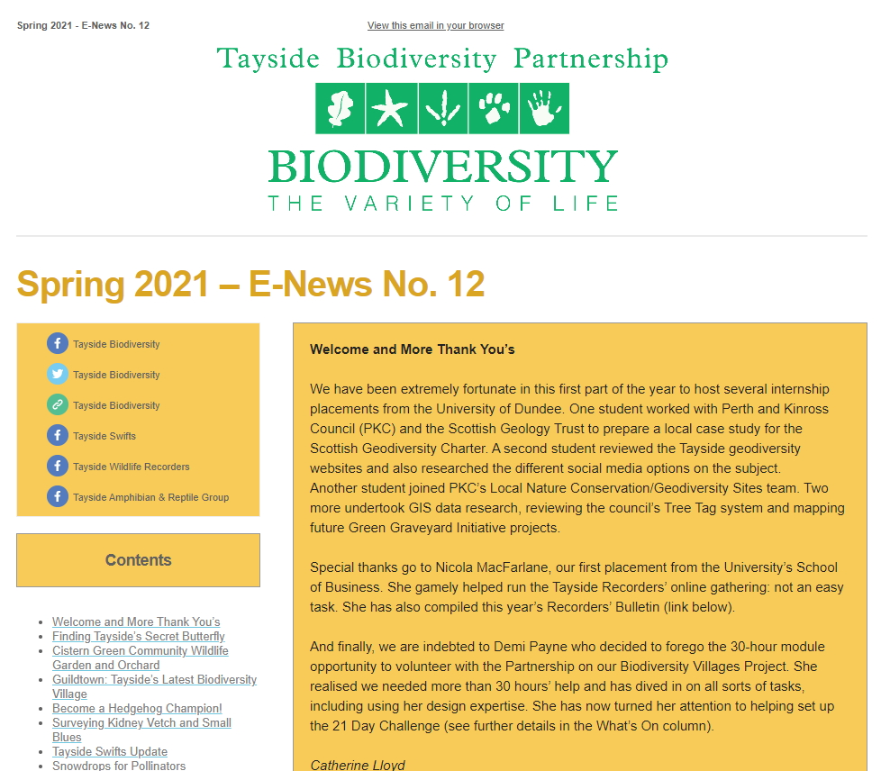Tayside Biodiversity E-News 12