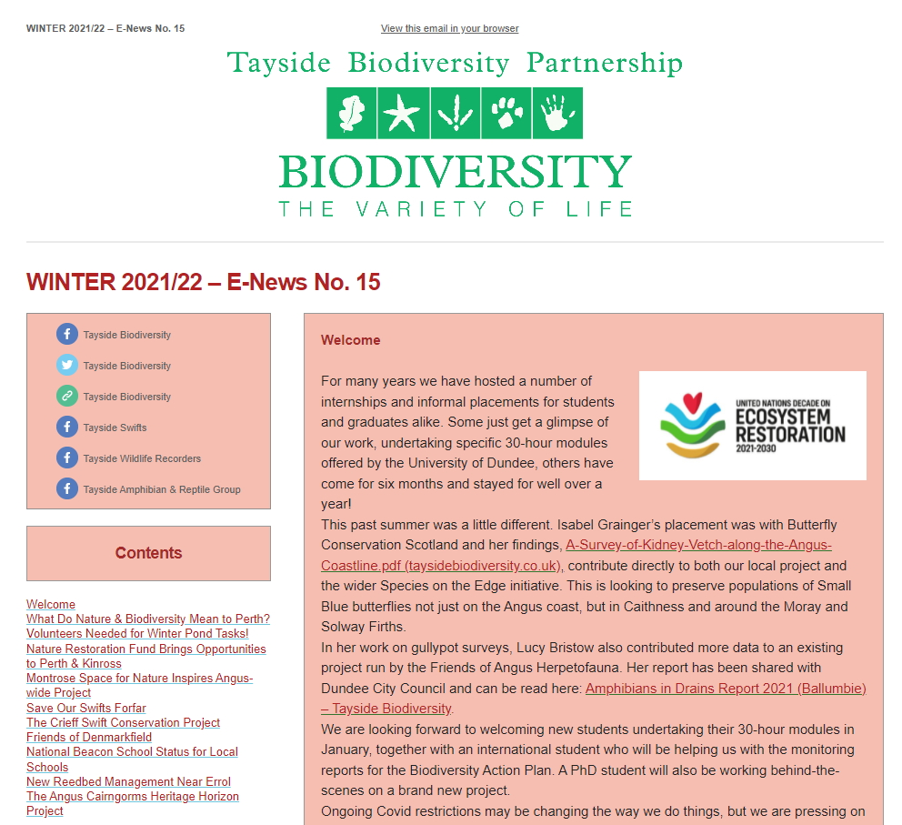 Tayside Biodiversity E-News 15
