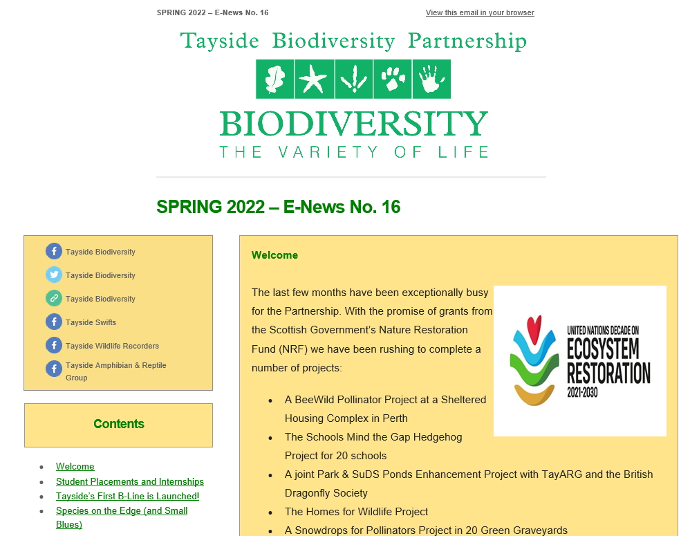 Tayside Biodiversity E-News 16