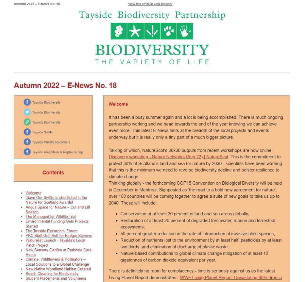 Tayside Biodiversity E-News 18