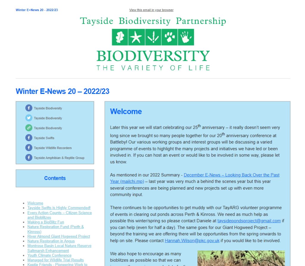 Tayside Biodiversity E-News 20