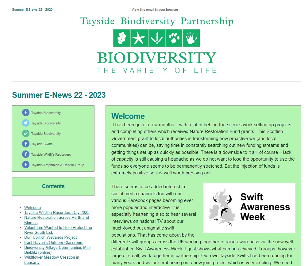 Tayside Biodiversity E-News 22