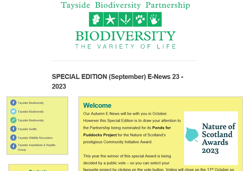 Tayside Biodiversity E-News 23 - Special Edition