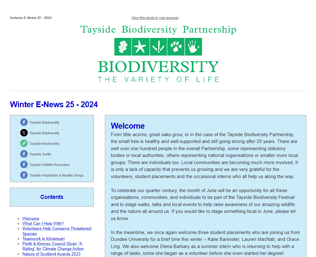 Tayside Biodiversity E-News 25
