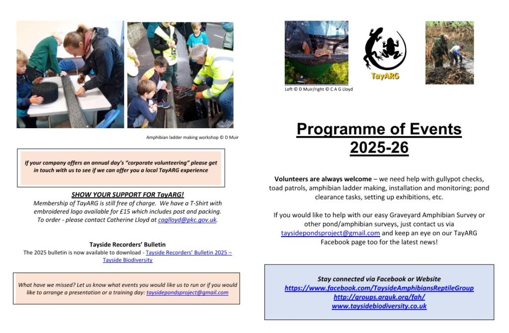 TayARG Programme of Events 2025-26