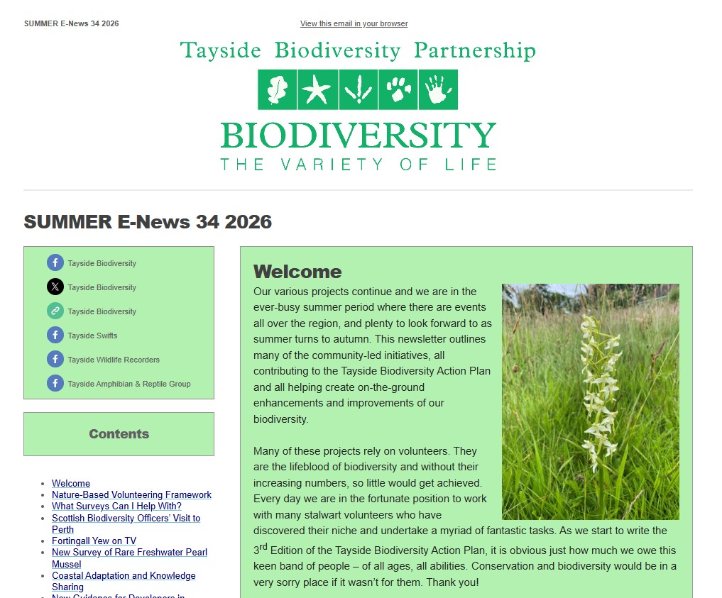 Tayside Biodiversity E-News 34 Summer 2026
