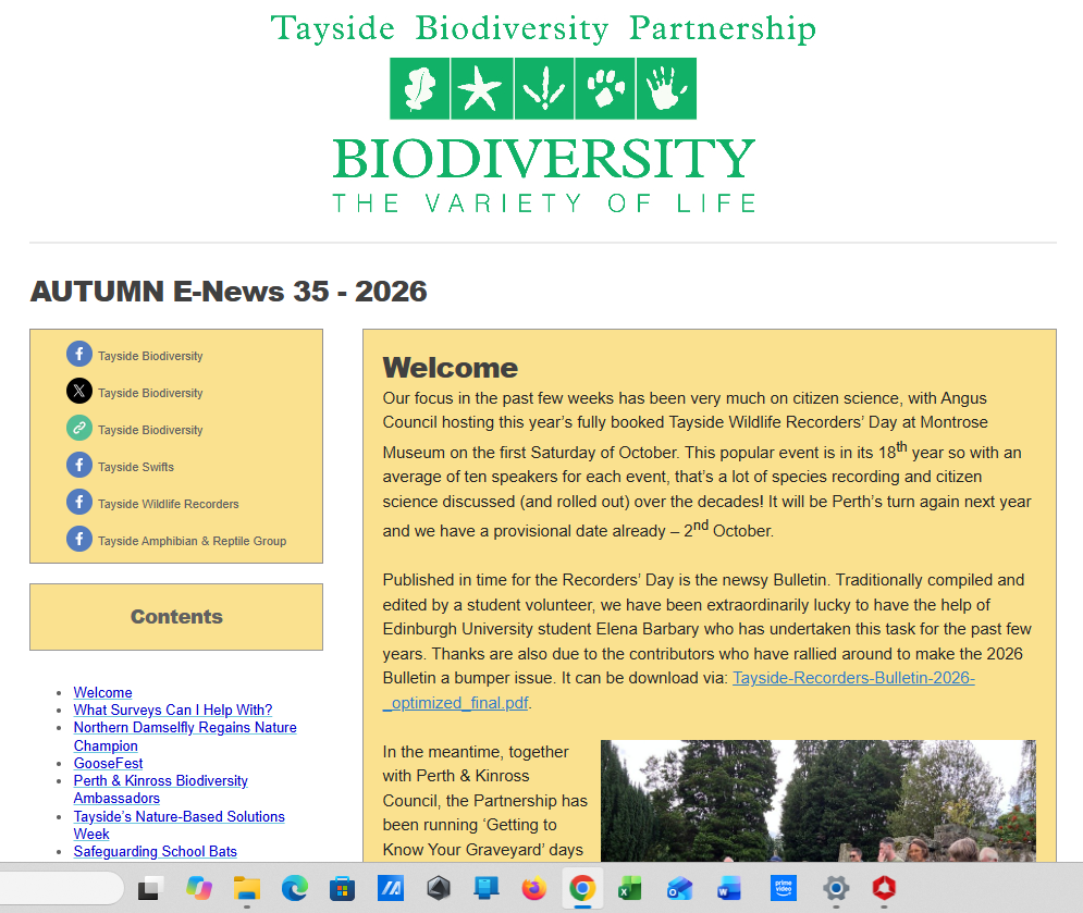 Tayside Biodiversity E-News 35 Autumn 2026